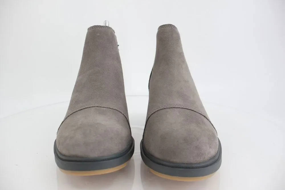 Sorel Womens Evie Boots Size 9.5 Gray Suede Low Wedge Winter Casual Zip Booties